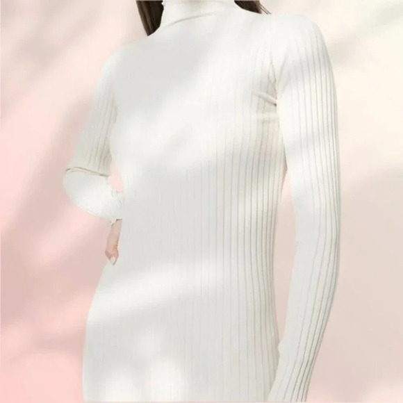 JOHN ELLIOTT GINZA RIb Long Sleeve Mock Mini Dress in Feather - Picture 5 of 15